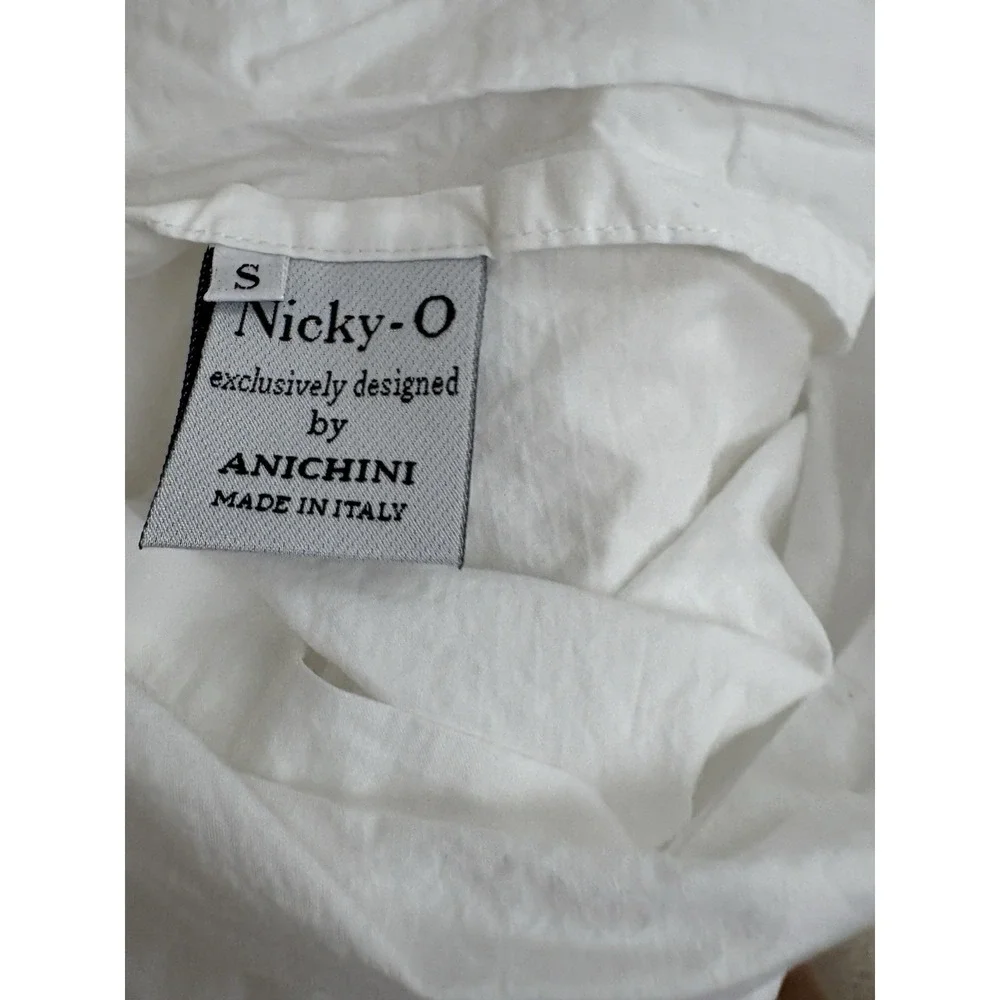 Anichini By Quagliotti made in Italy cotton white with black trim 31x31 Sham EUC